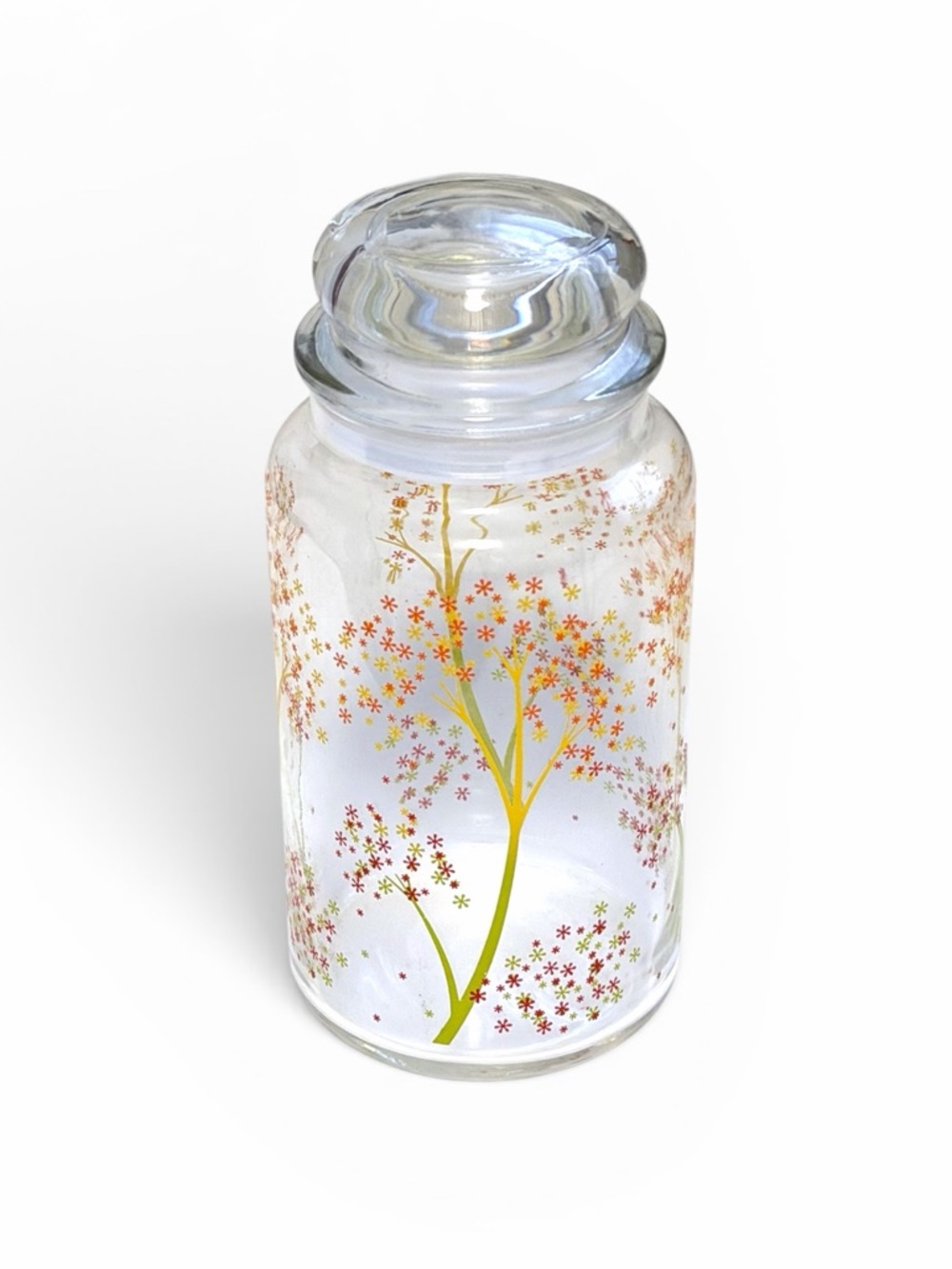 Vintage 70’s Anchor Hocking Autumn Bloom Glass Canister